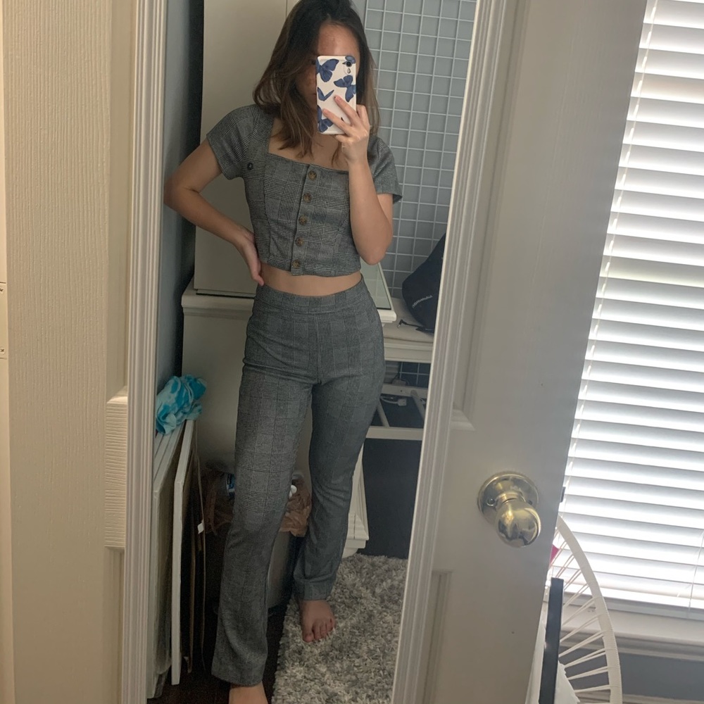 Matching plaid set